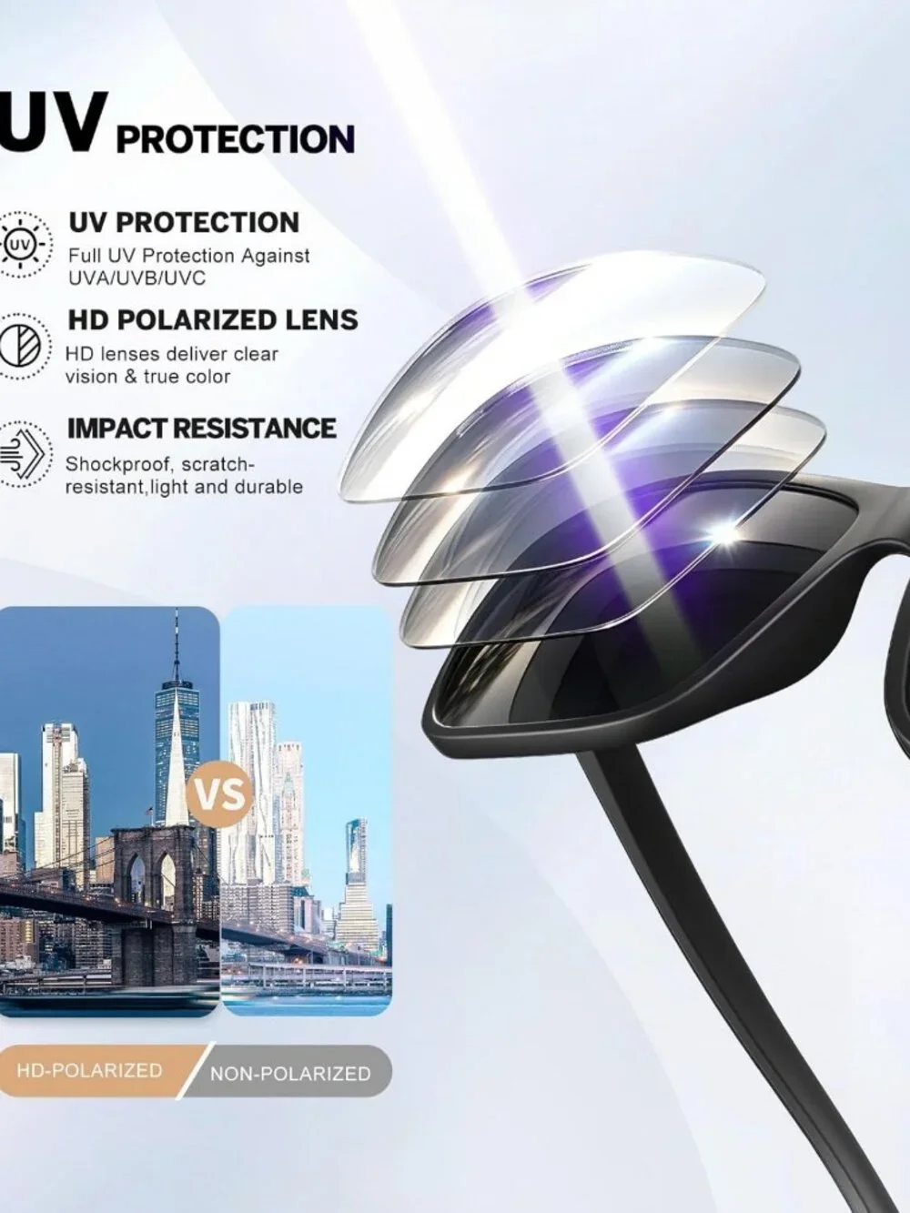 Polarized UV Protection Sunglasses for Men & Women - 3 Pack for Driving